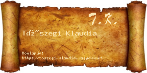 Tószegi Klaudia névjegykártya