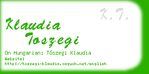klaudia toszegi business card
